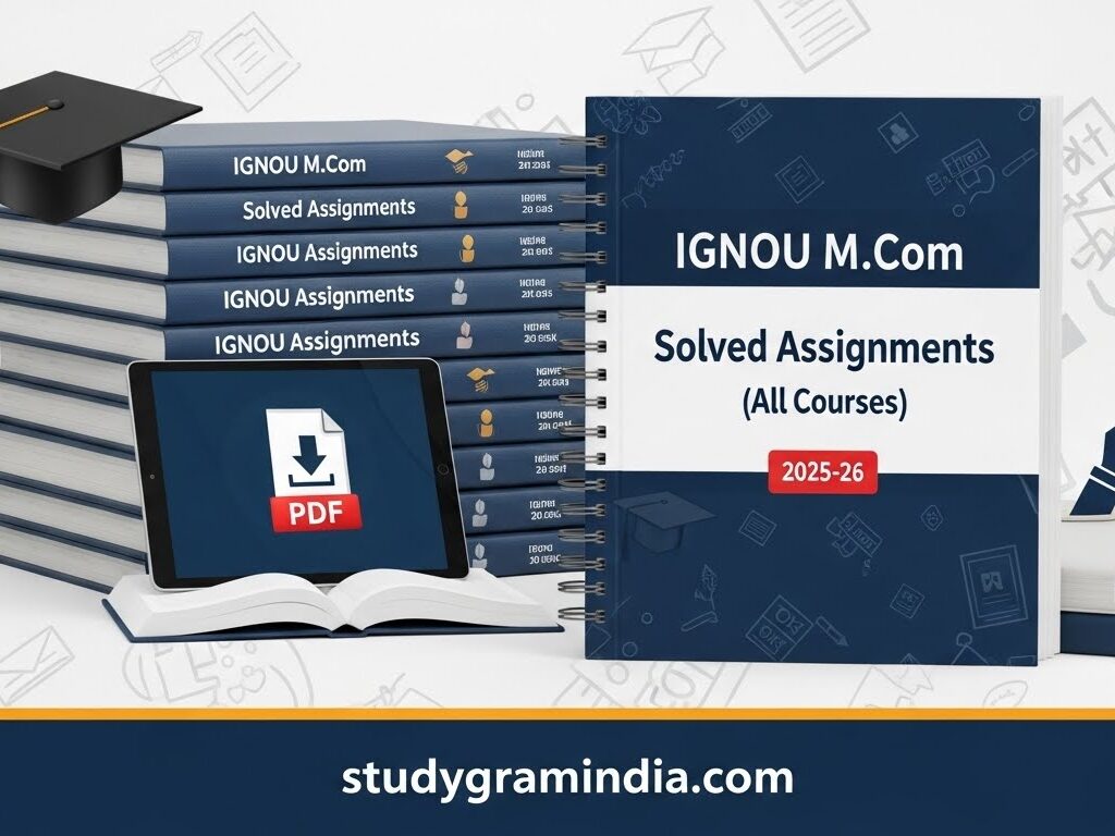 IGNOU M.Com Free Solved Assignments 2025–26 PDF Download