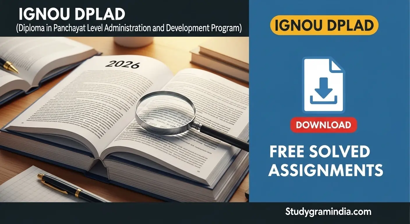 IGNOU DPLAD Free Solved Assignments 2026 in Pdf