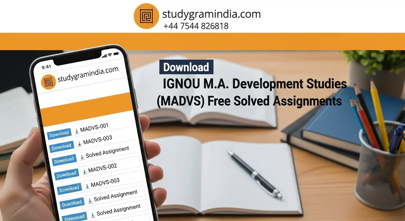 M.A. Development Studies (MADVS)  Free Solved Assignments 2025-26
