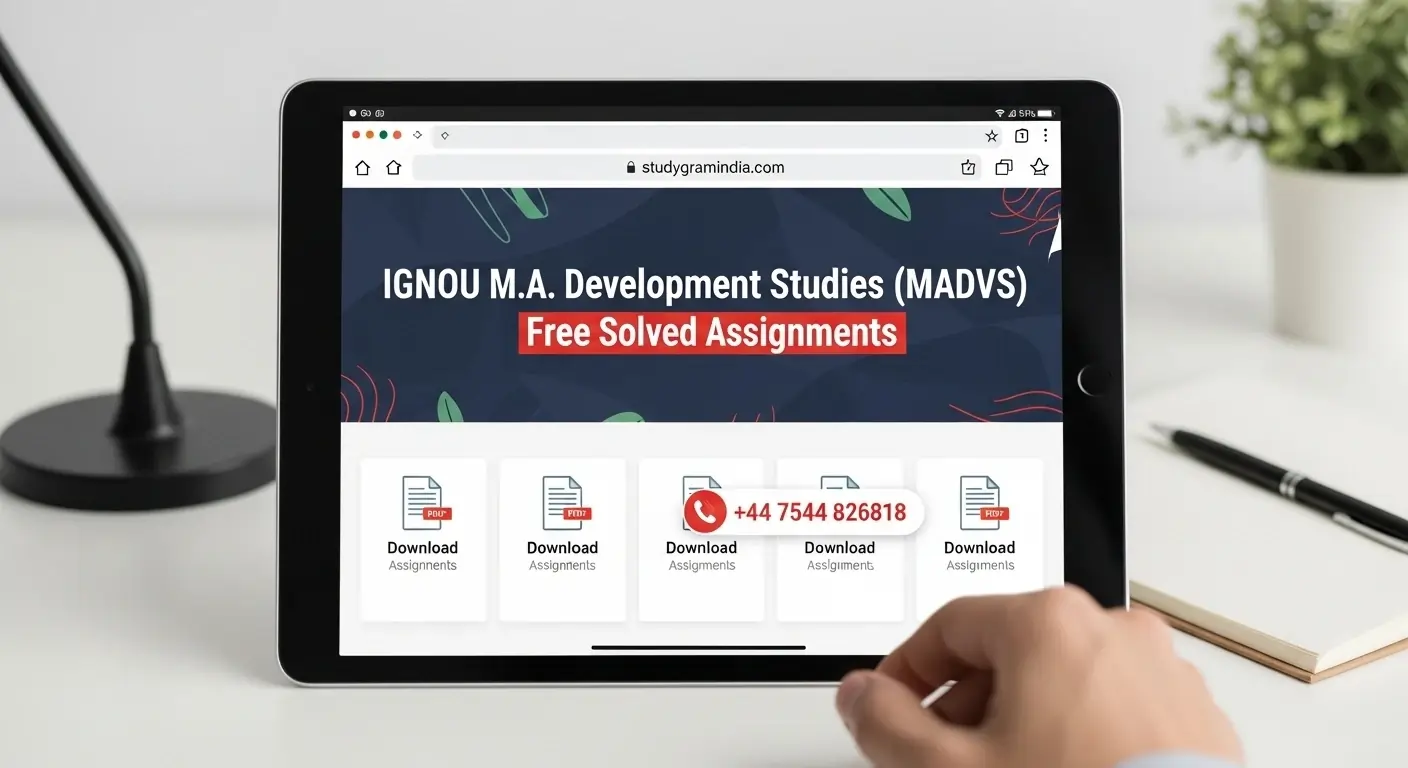 M.A. Development Studies (MADVS) Free Solved Assignments 2025-26
