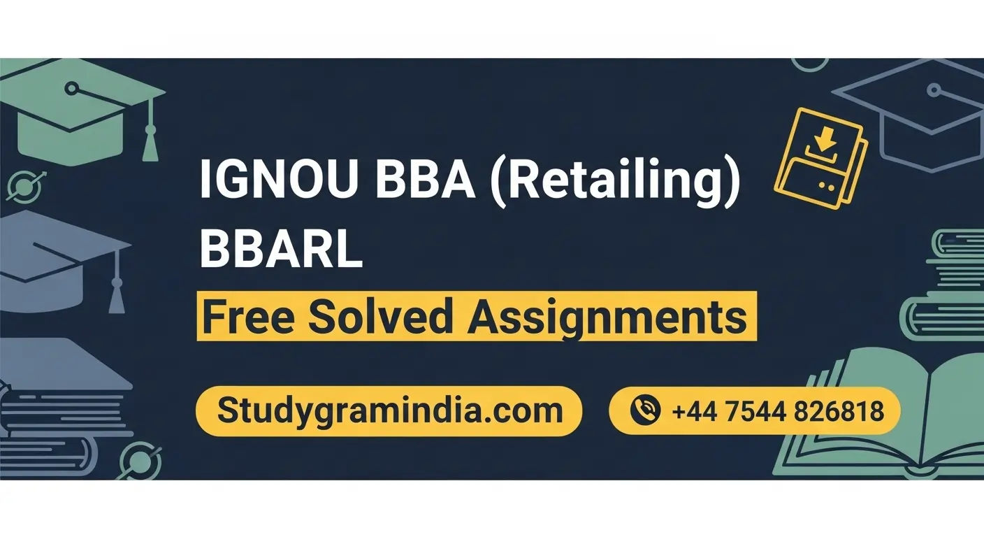 IGNOU BBA Retailing BBARL Free Solved Assignments 2025-26 PDF Download