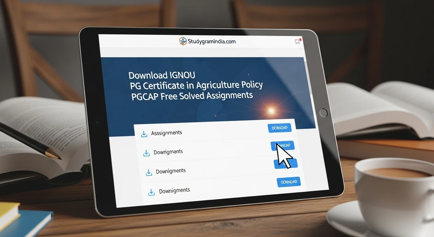 IGNOU PG Certificate in Agriculture Policy PGCAP Free Solved Assignments 2025-26