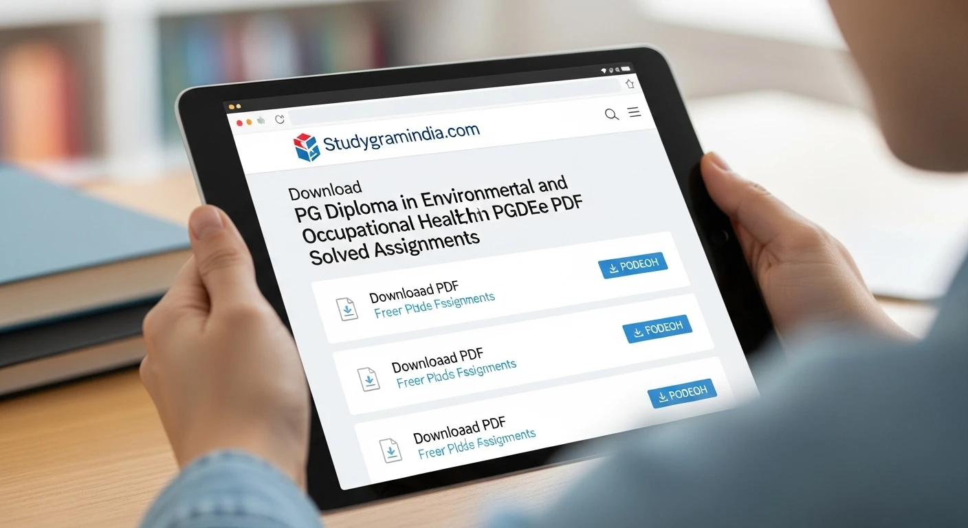 IGNOU PGDEOH Solved Assignments 2026 Free PDF Download
