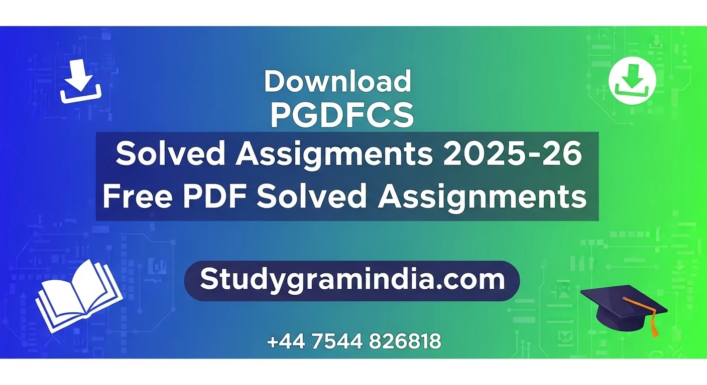 IGNOU PGDFCS solved assignments 2025-26 free PDF download