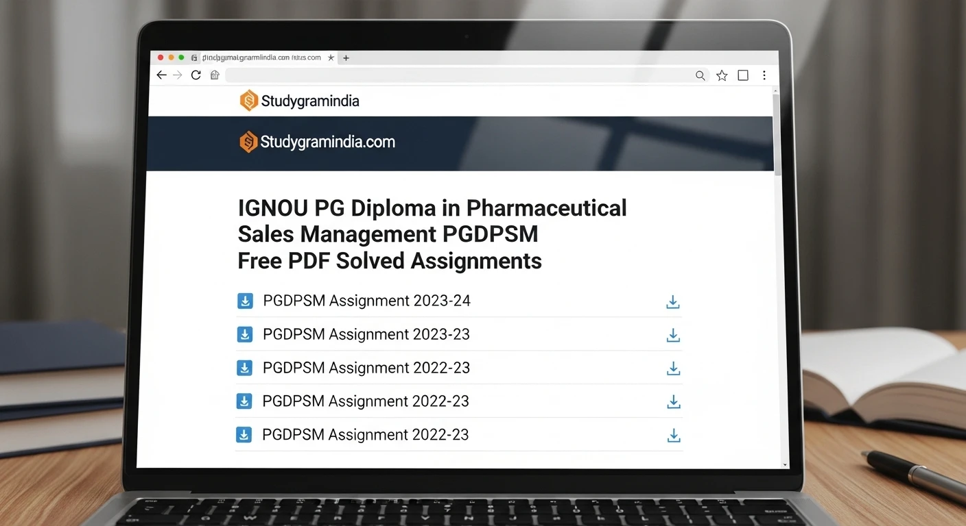 IGNOU PG Diploma in Pharmaceutical Sales Management PGDPSM free pdf solved assignments 2026