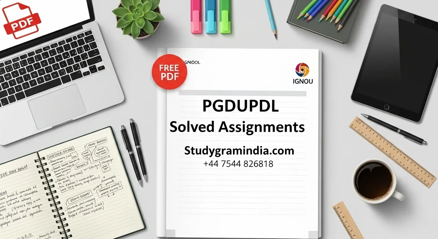 IGNOU PG Diploma in Urban Planning and Development PGDUPDL solved assignments 2025-26 free PDF