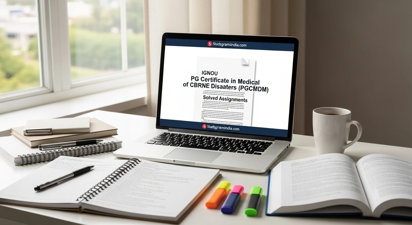 GNOU PG Certificate in Medical Management of CBRNE Disasters PGCMDM free pdf solved assignments 2025-26