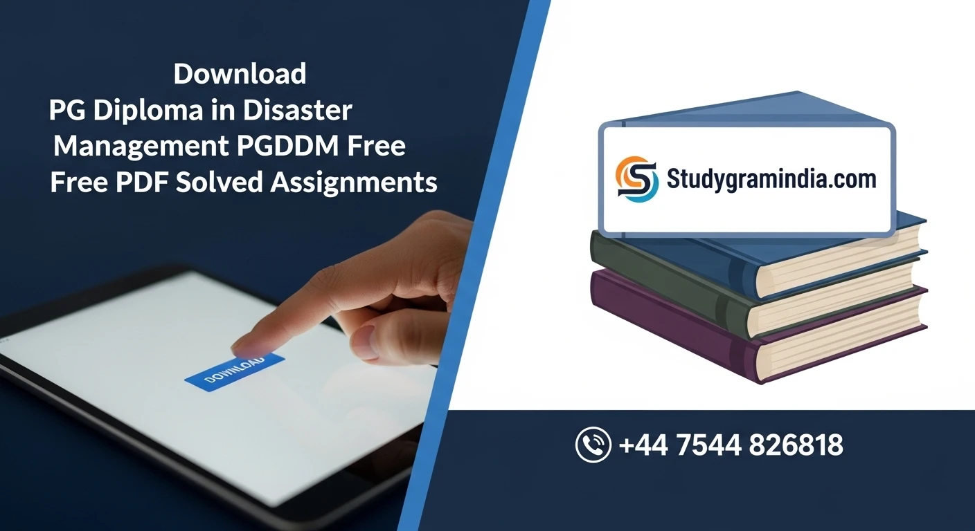 PG Diploma in Disaster Management PGDDM Free PDF Solved Assignments 2026