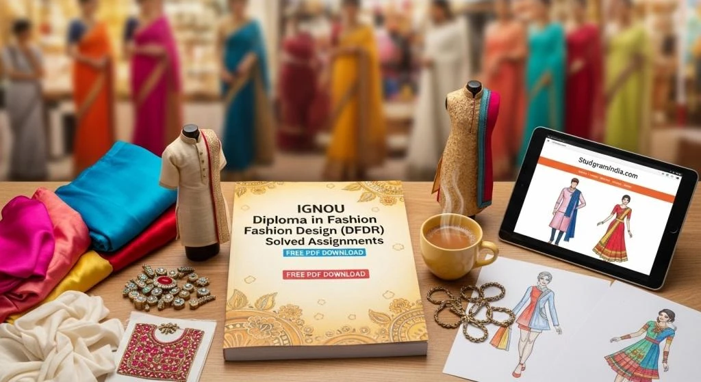IGNOU Diploma in Fashion Design DFDR solved assignments free PDF