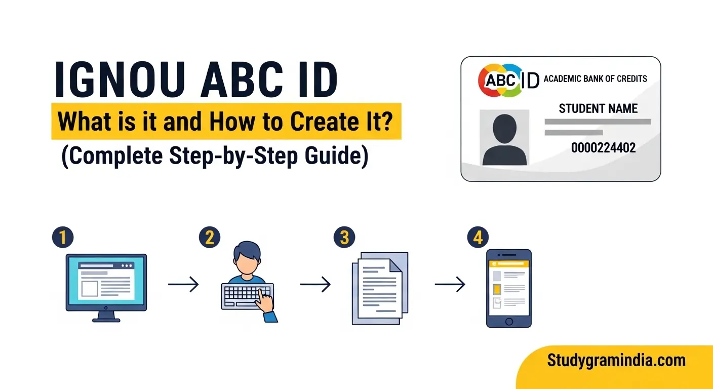 : Screenshot of the IGNOU Samarth portal profile section highlighting where to link the 12-digit ABC ID.
