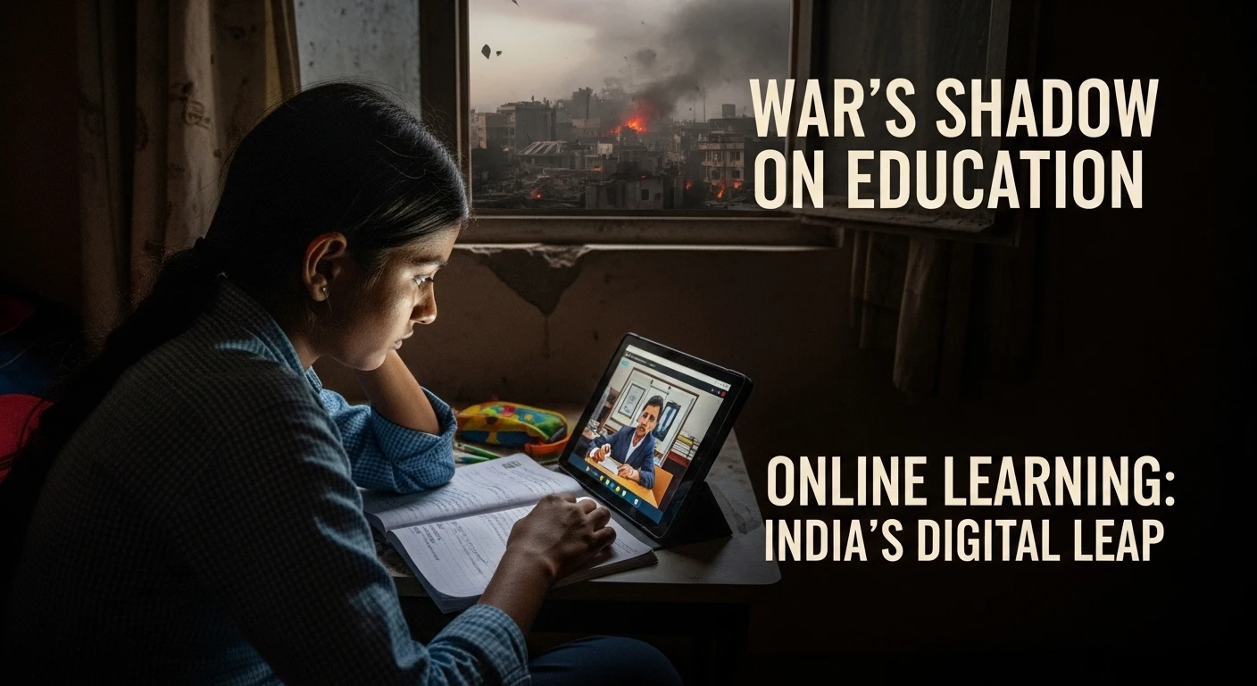 impact of war on education online learning India