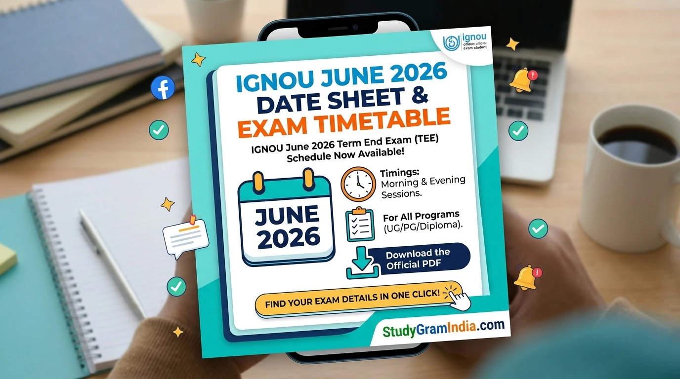 IGNOU exams and date sheet tee 2026 update and check dashbaord
